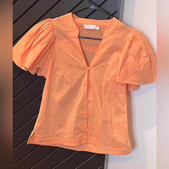 Jonathan Simkhai puff sleeve top. Size S. Hardly worn. Excellent condition. - Picture 1 of 7